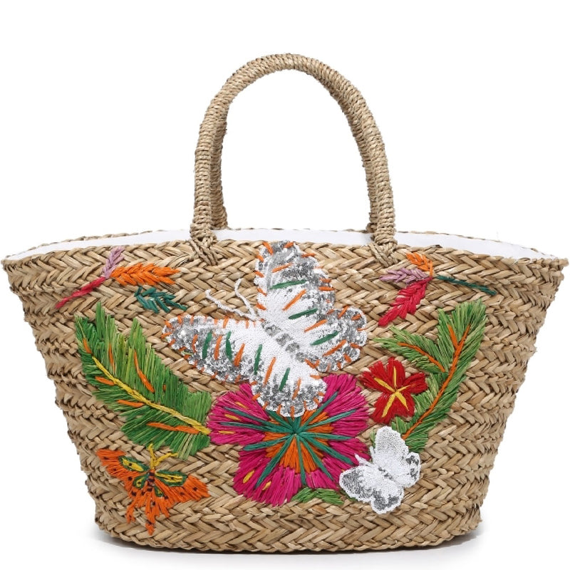 (1) Your Bag Heaven Natural Multi Grab Holiday Beach Basket
