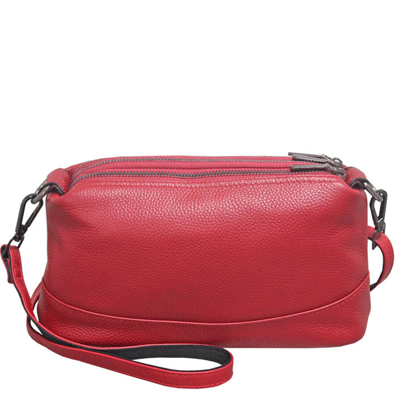 (1am) Your Bag Heaven Red Leather Crossbody Shoulder Bag