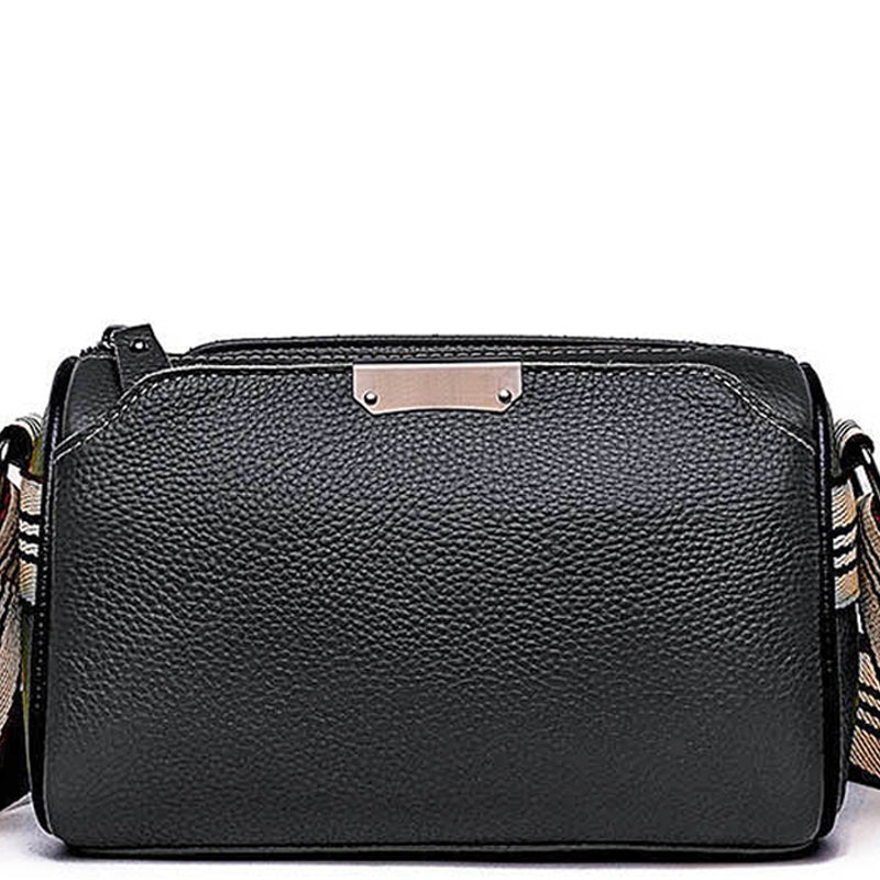 (1ak) Your Bag Heaven Black Leather Crossbody Shoulder Bag