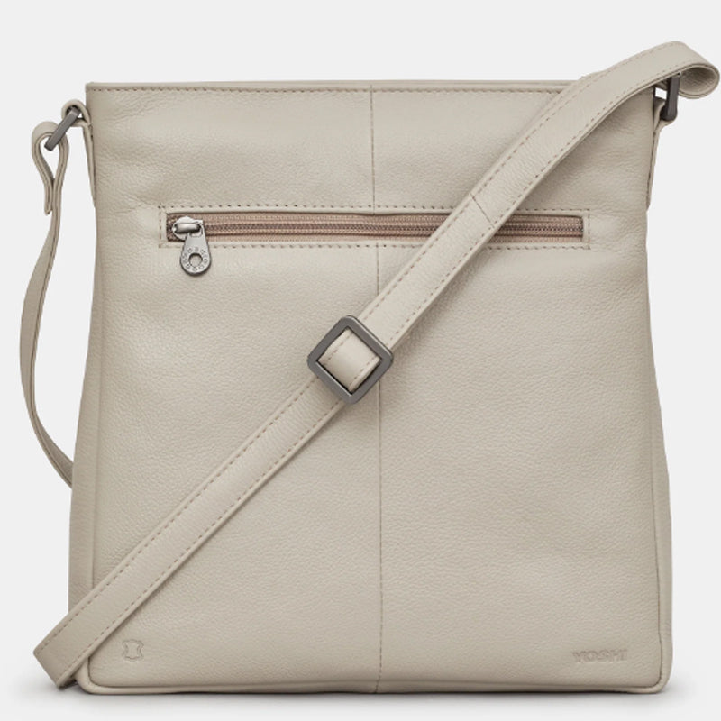 (A6) Yoshi Grey Soft Leather Crossbody Shoulder Bag