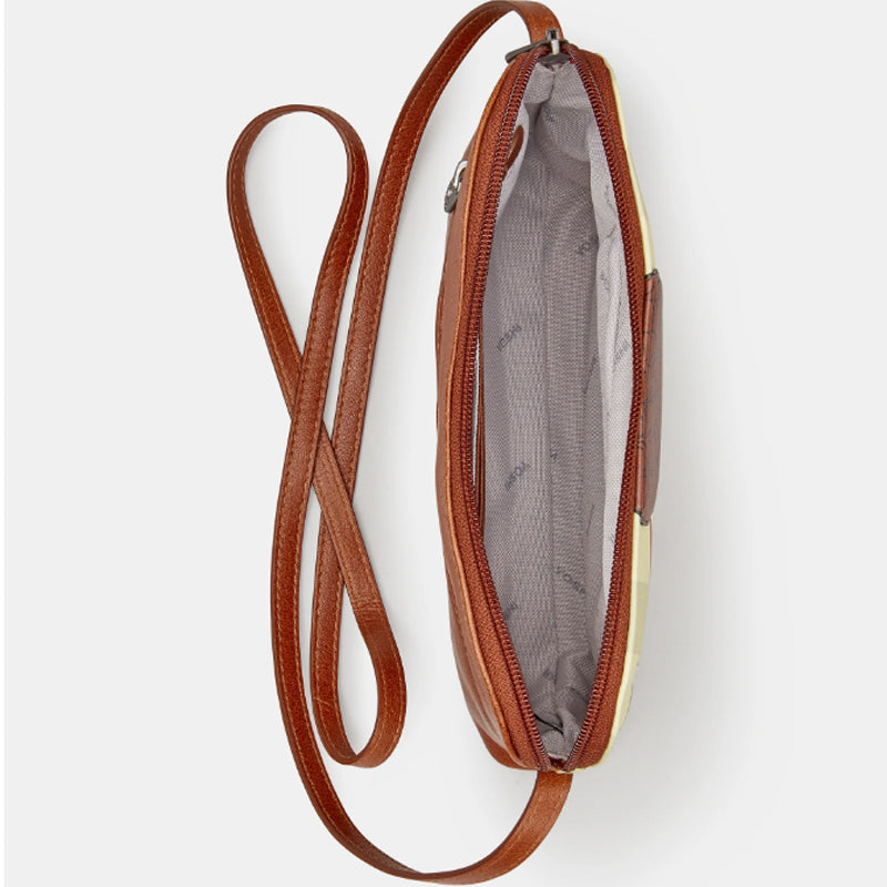 a2 Yoshi Brown Leather Crossbody Shoulder Bag