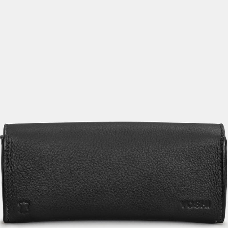 (A1d) Yoshi Black Multi Leather Glasses Sunglasses Case