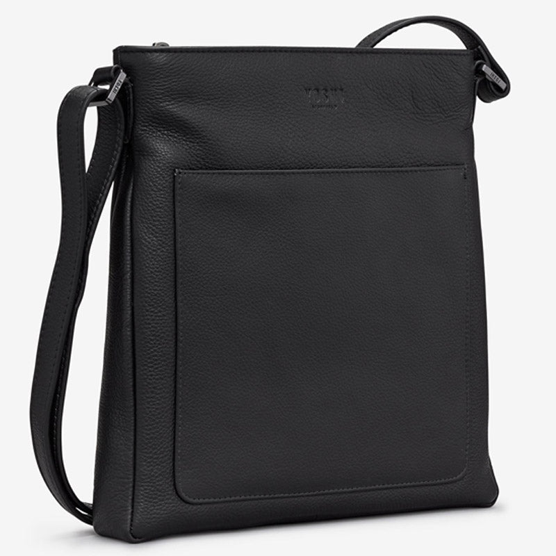 a1 Yoshi Black Soft Leather Crossbody Shoulder Bag