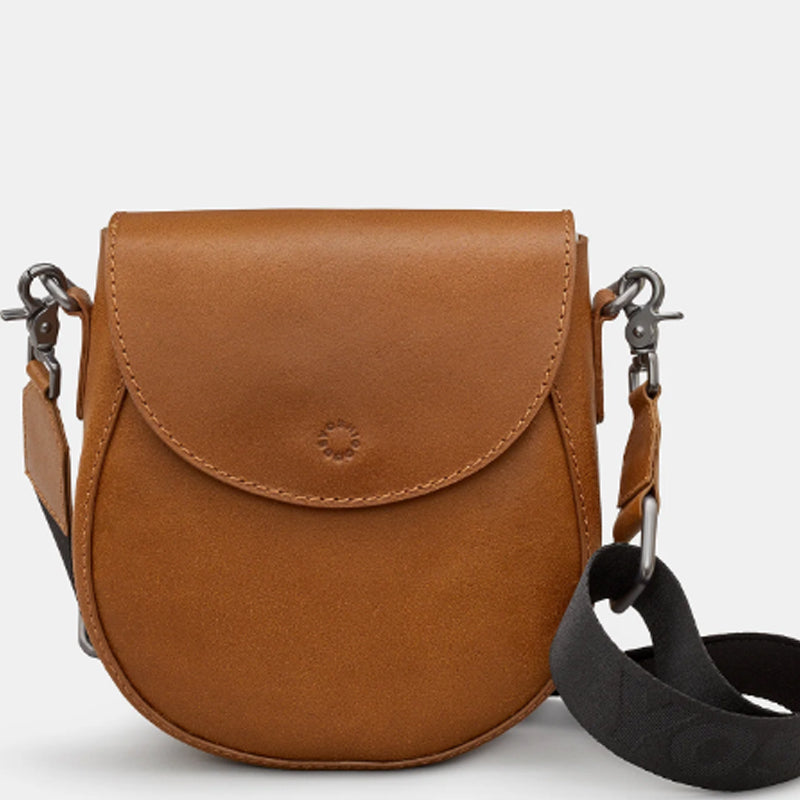 a Yoshi Brown Leather Crossbody Shoulder Bag