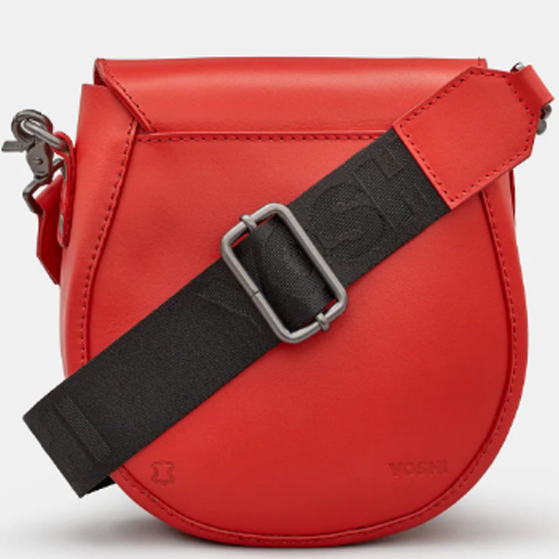 a Yoshi Red Leather Crossbody Shoulder Bag