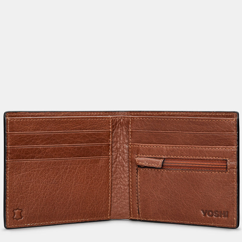 Yoshi (c6) Brown Multi Leather Mens Football Wallet