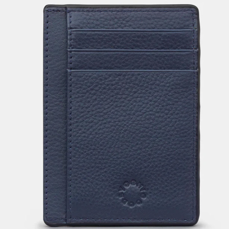 (A5) Yoshi Navy Blue Soft Leather Wallet Card I.D. Pass