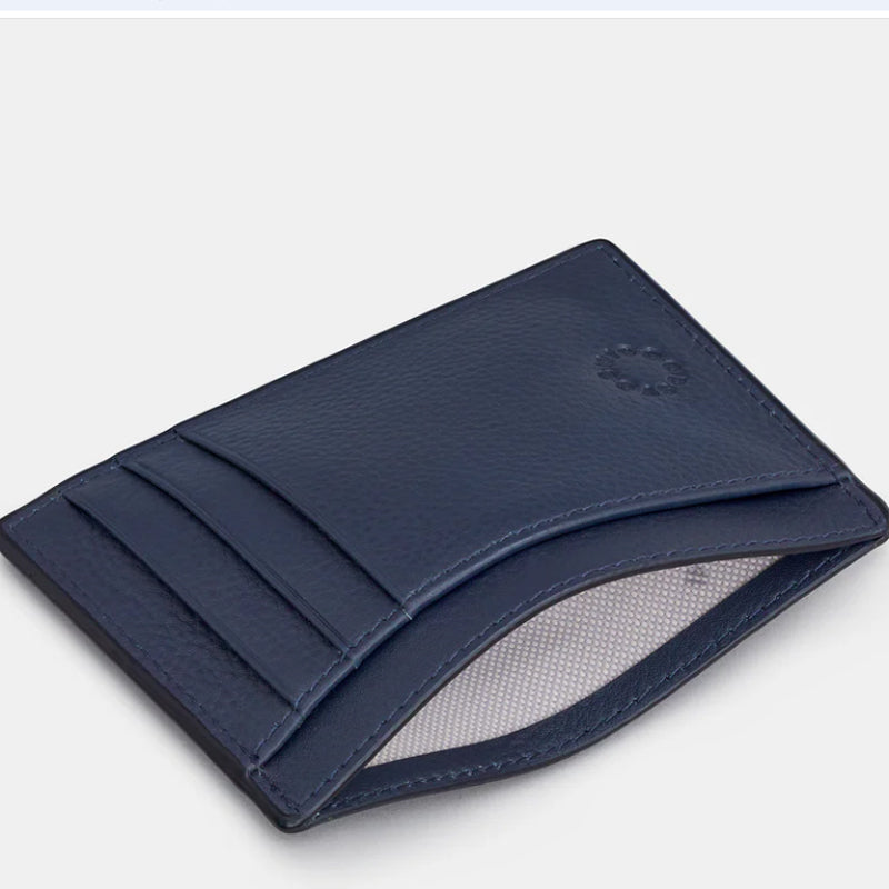 (A5) Yoshi Navy Blue Soft Leather Wallet Card I.D. Pass