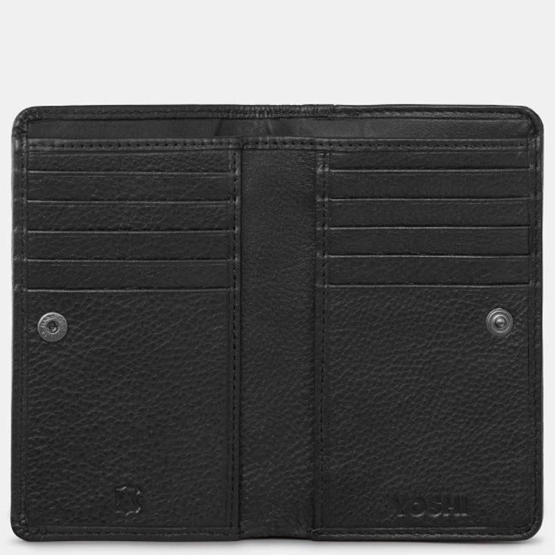 (A2) Yoshi Black Leather Men's Ladies Coin Card Purse Wallet