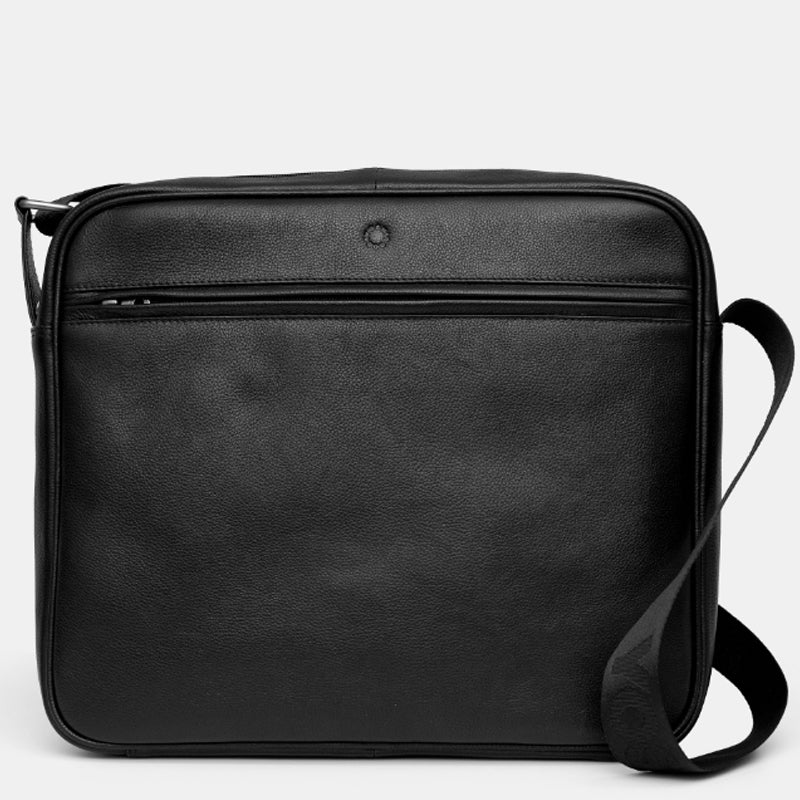 (A1) Yoshi Black Soft Leather Crossbody Shoulder Messenger Bag