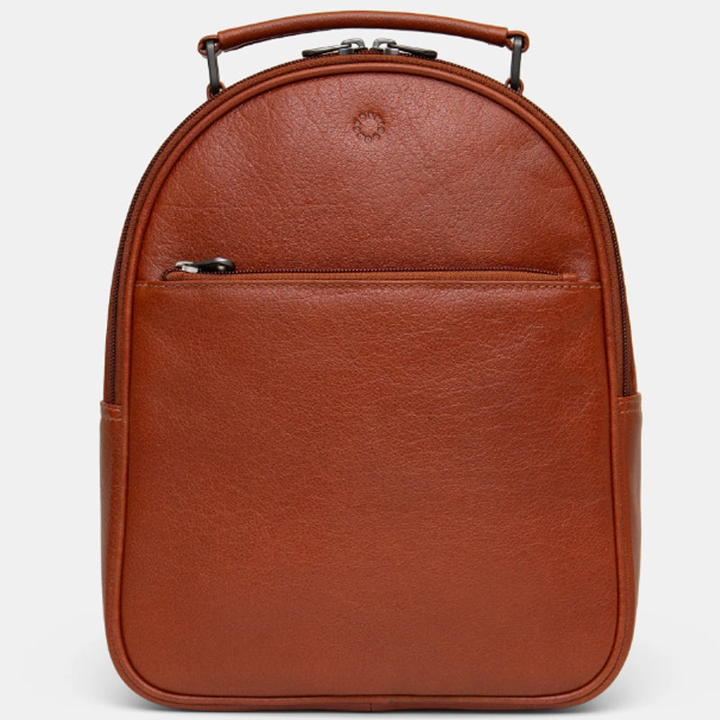 (A1) Yoshi Brown Leather Backpack Grab bag