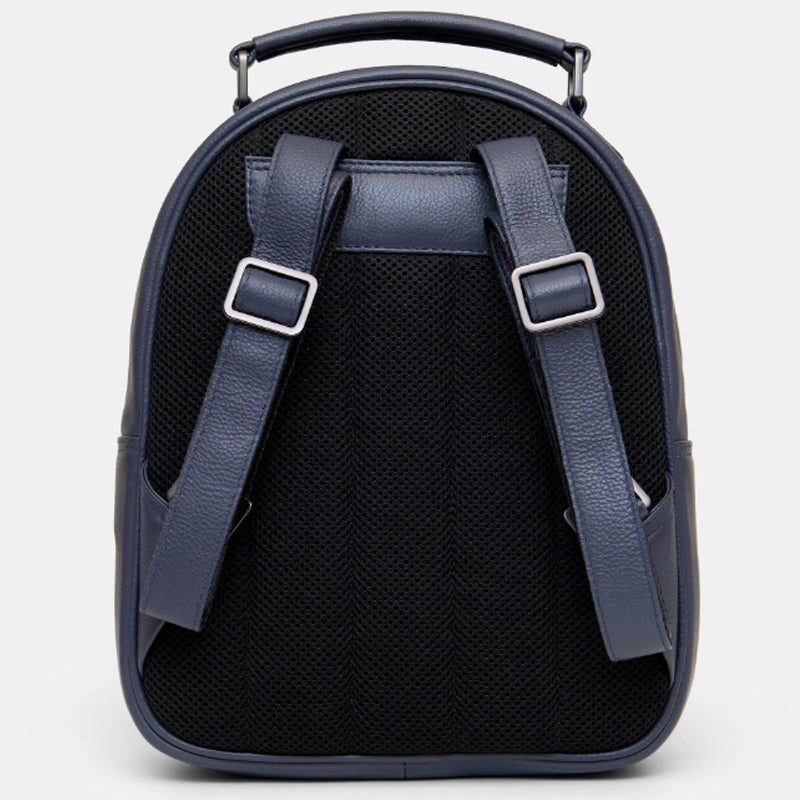 (A1) Yoshi Navy Blue Leather Backpack Grab bag