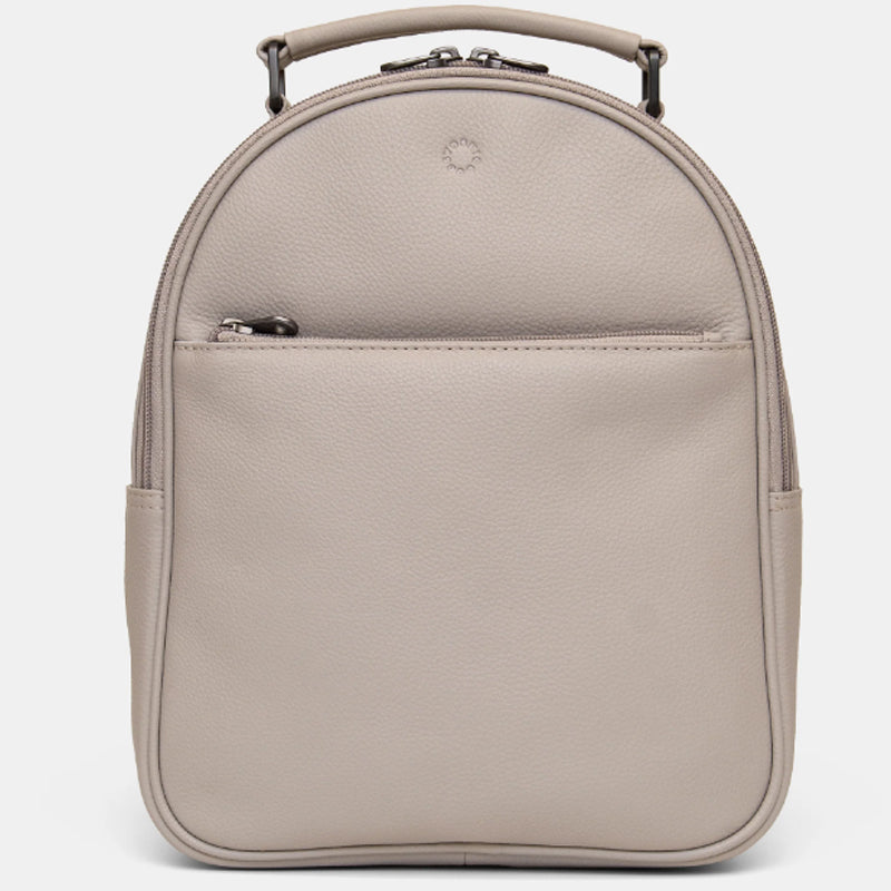 (A1) Yoshi Grey Leather Backpack Grab bag