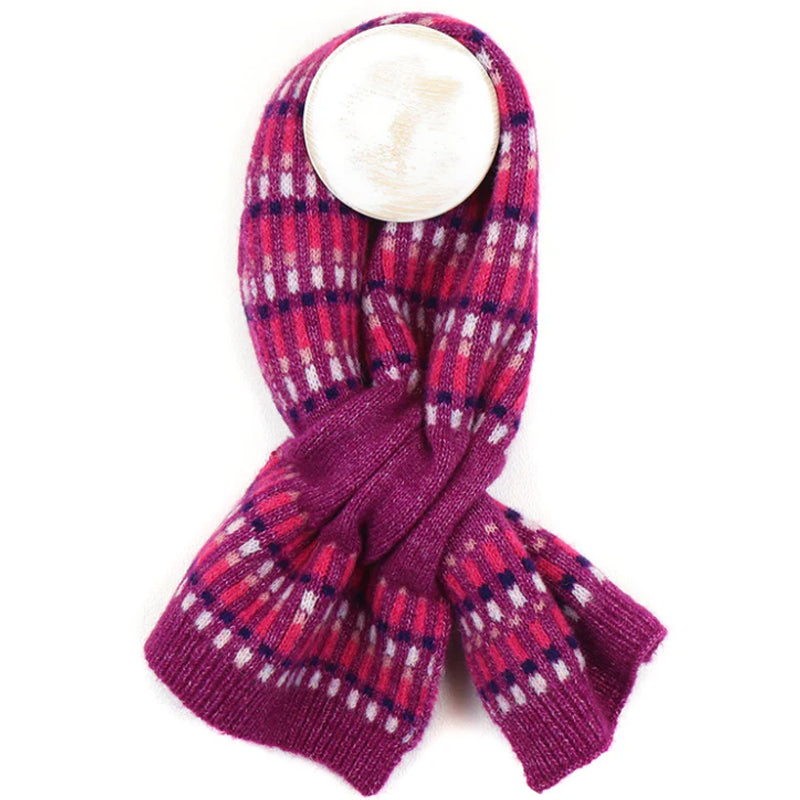 () P.O.M Fuschia Pull Through Scarf And Bobble Hat And Wrist Warmers Set