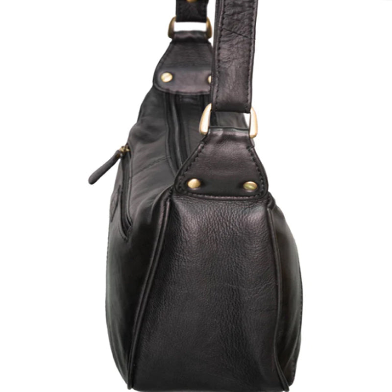 (a1) Bolla Leather Olive Green Crossbody Shoulder Bag
