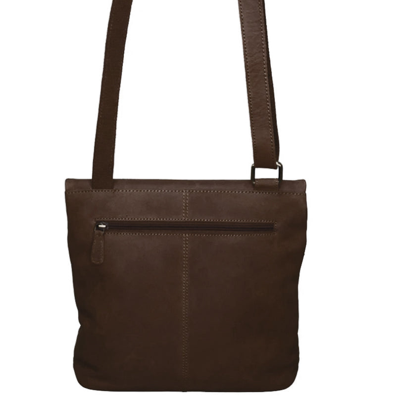 (a4) Bolla Leather Dark Brown Crossbody Shoulder Bag