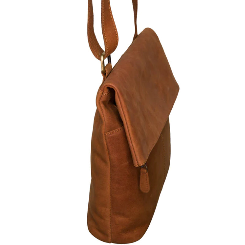 (a1) Bolla Leather Tan Crossbody Shoulder Bag