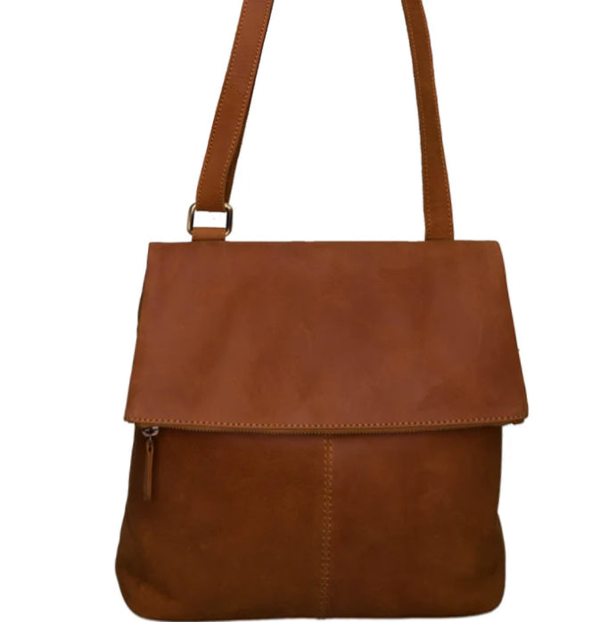 (a1) Bolla Leather Tan Crossbody Shoulder Bag