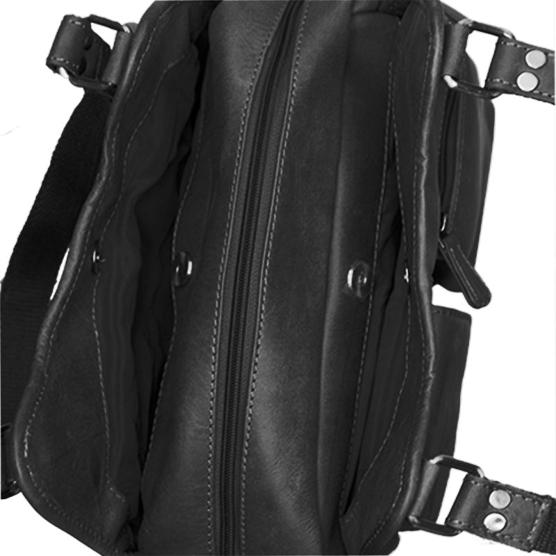 (a1) Bolla Leather Black Three Quarter Shoulder Bag