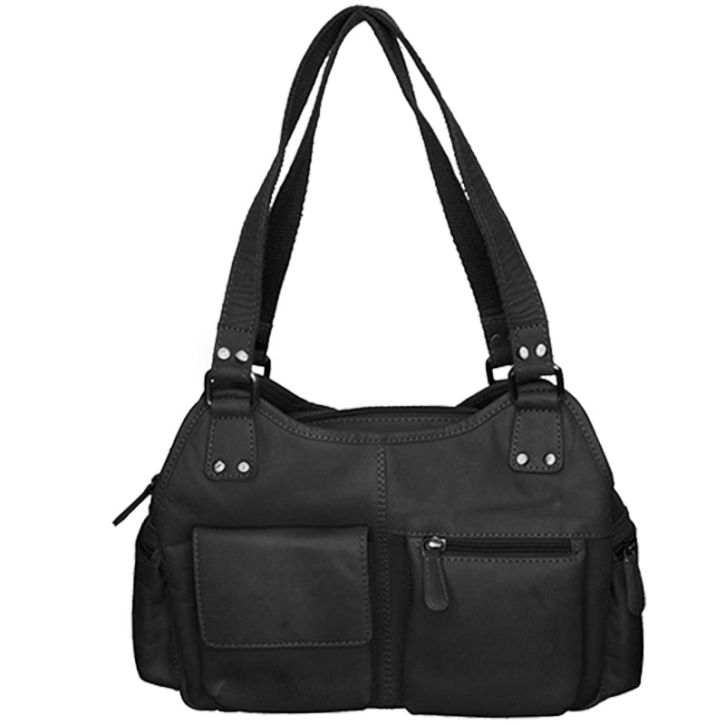 (a1) Bolla Leather Black Three Quarter Shoulder Bag