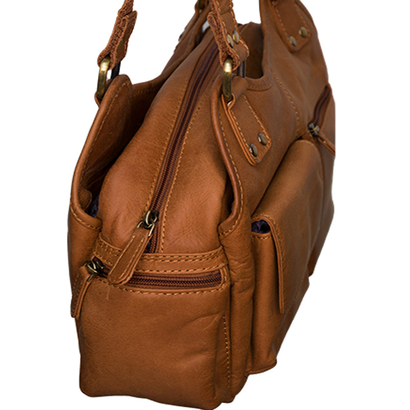 (a1) Bolla Leather Tan Three Quarter Shoulder Bag