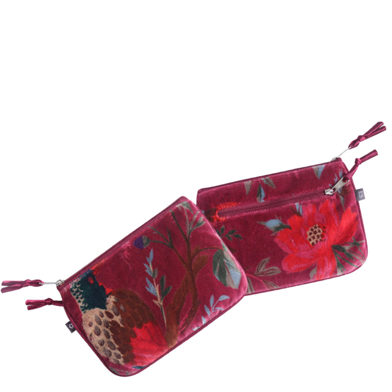 (a) Earth Squared Red Velvet Purse