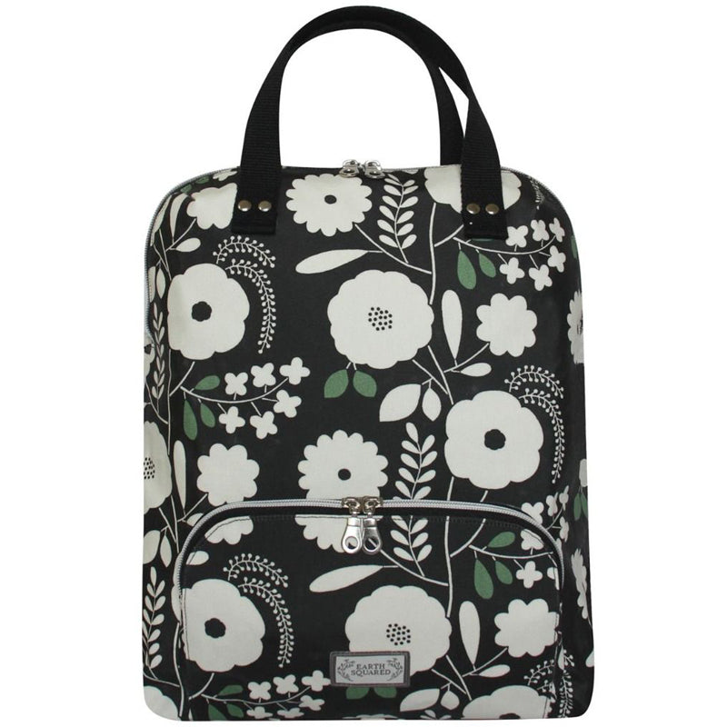 (b) Earth Squared Monochrome Oil Cloth Backpack Grab bag