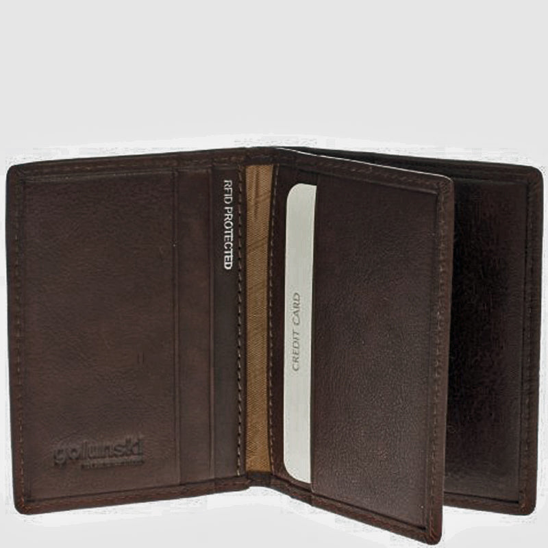 (a4) Golunski Brown Leather Ladies Mens Credit Card Wallet