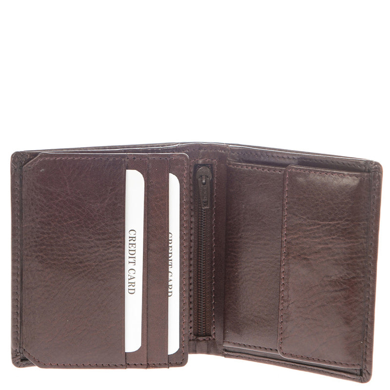 (a4) Golunski Brown Leather Coin Section Credit Card Notecase