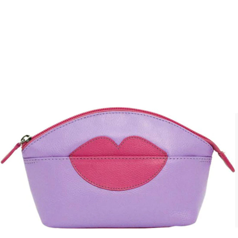 (a) Bag Heaven Make Up Cosmetic Bag Leather Lilac Pink