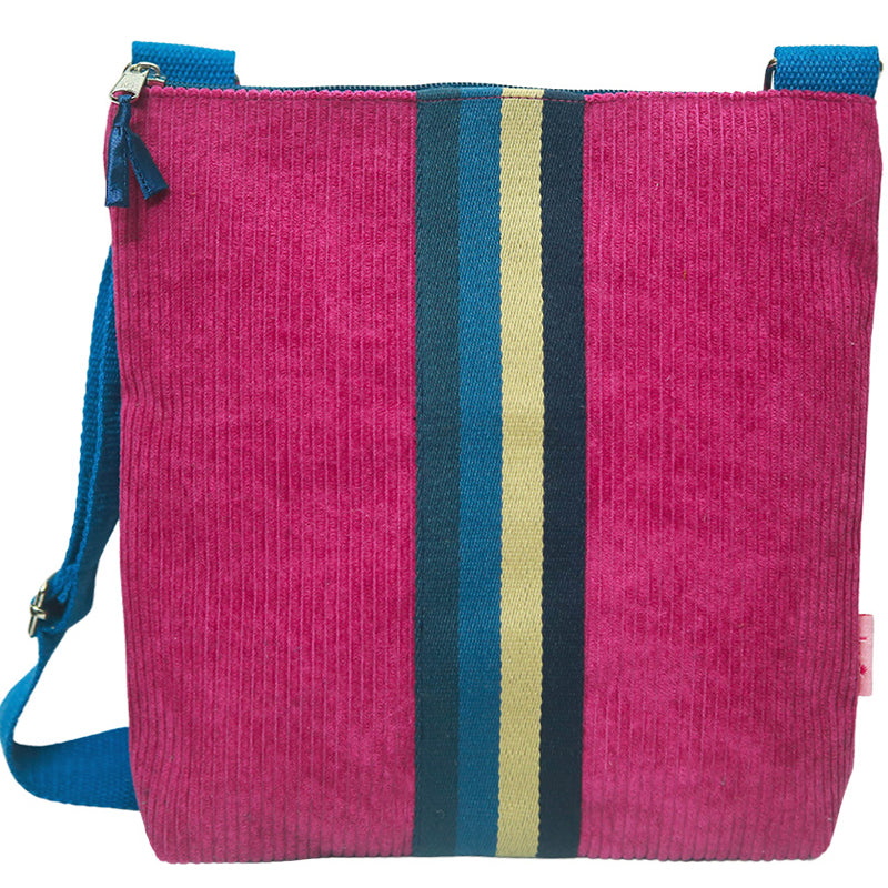 Lua (a1) Pink Cotton Corduroy Crossbody Shoulder Bag