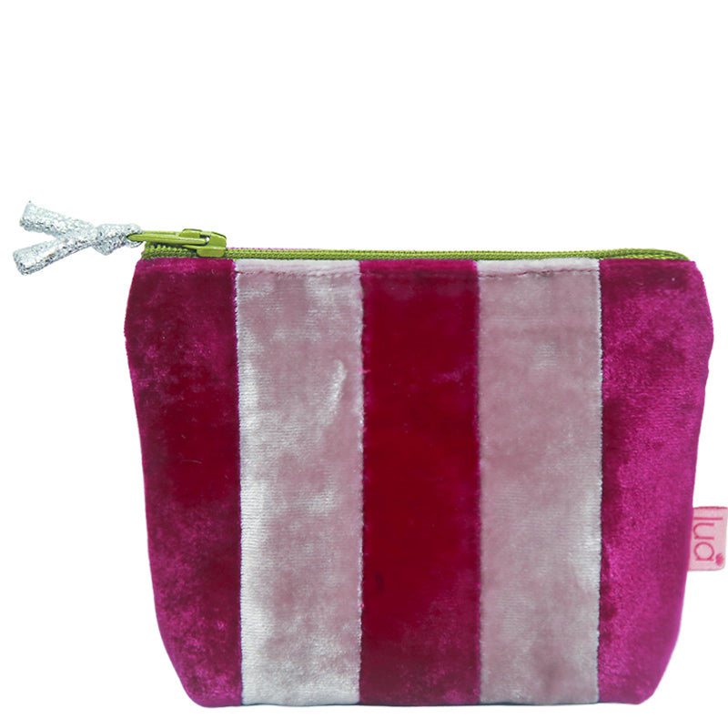 Lua (a7) Pink Multi Velvet Cosmetic Bag Make Up Bag Coin Card Purse