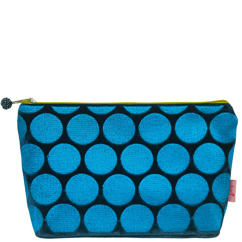 Lua (a8) Navy Blue Velvet Large Make Up Bag Cosmetic Bag