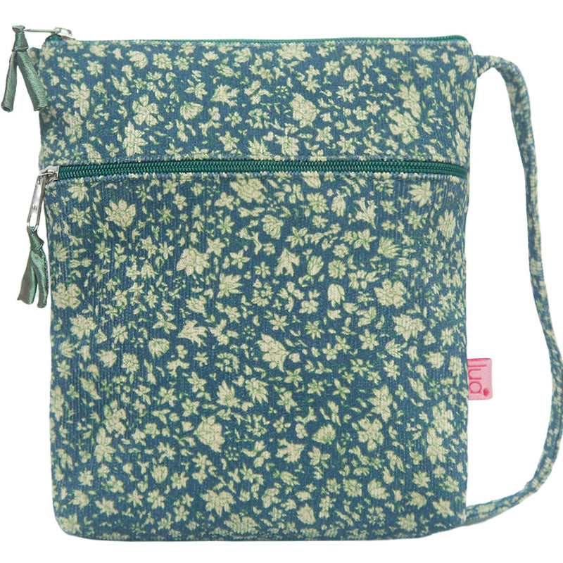 Lua (a5) Dark Green Cotton Corduroy Crossbody Shoulder Bag