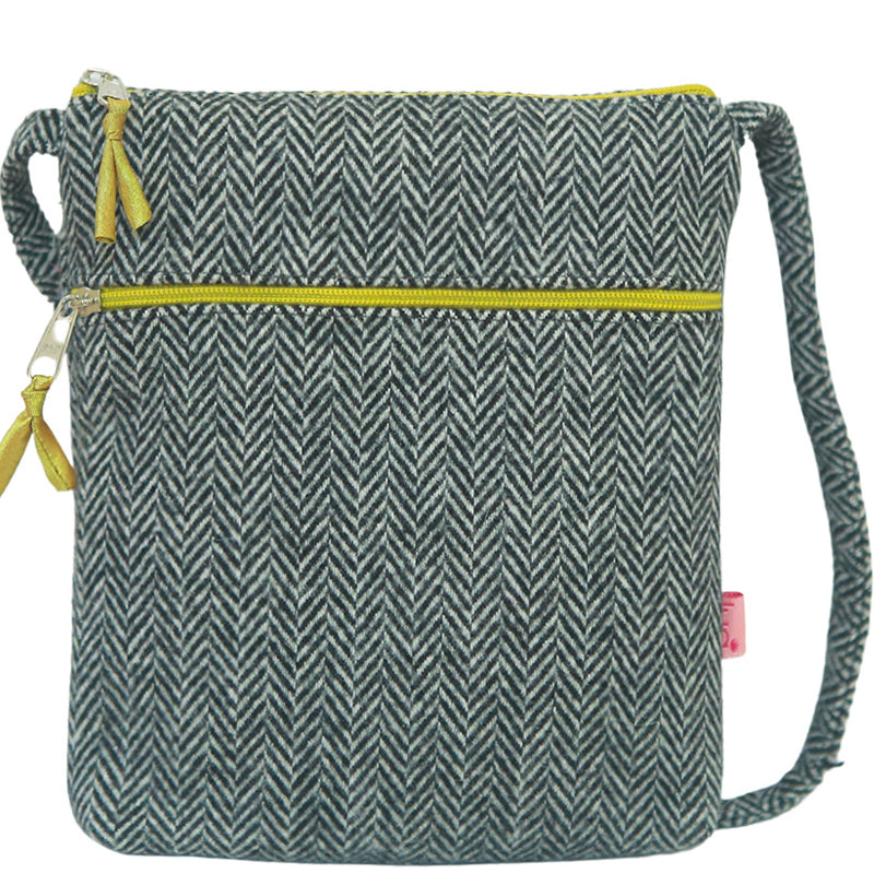 Lua (a4) Black Woollen Crossbody Shoulder Bag