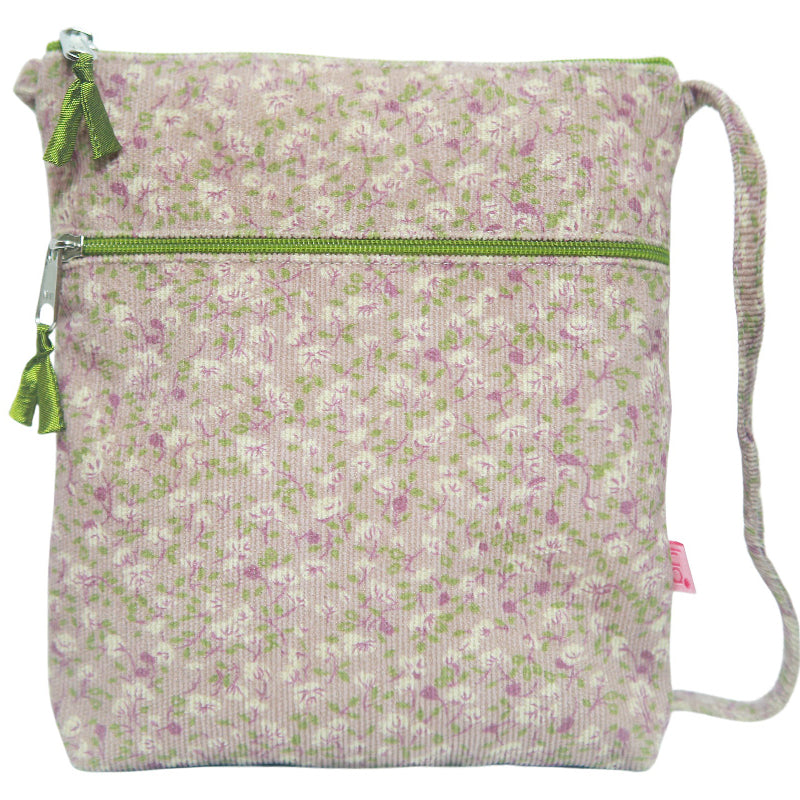 Lua (a5) Pink Cotton Corduroy Crossbody Shoulder Bag