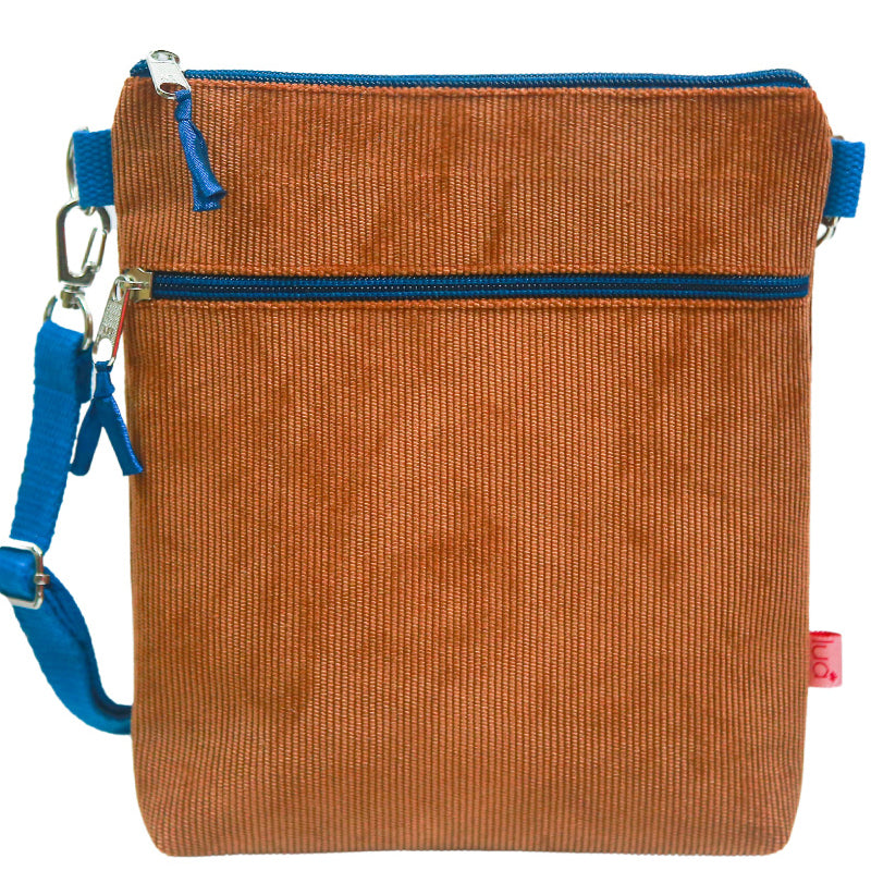 Lua (a2) Brown Cotton Corduroy Crossbody Shoulder Bag