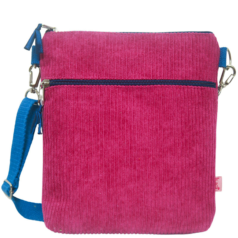 Lua (a2) Pink Cotton Corduroy Crossbody Shoulder Bag