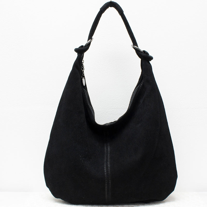 (a5) Your Bag Heaven Shoulder Bag Black Suede