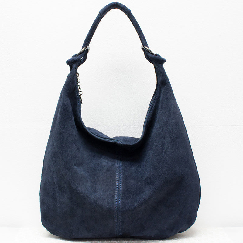 Your Bag Heaven (bh) Shoulder Bag Navy Blue Suede