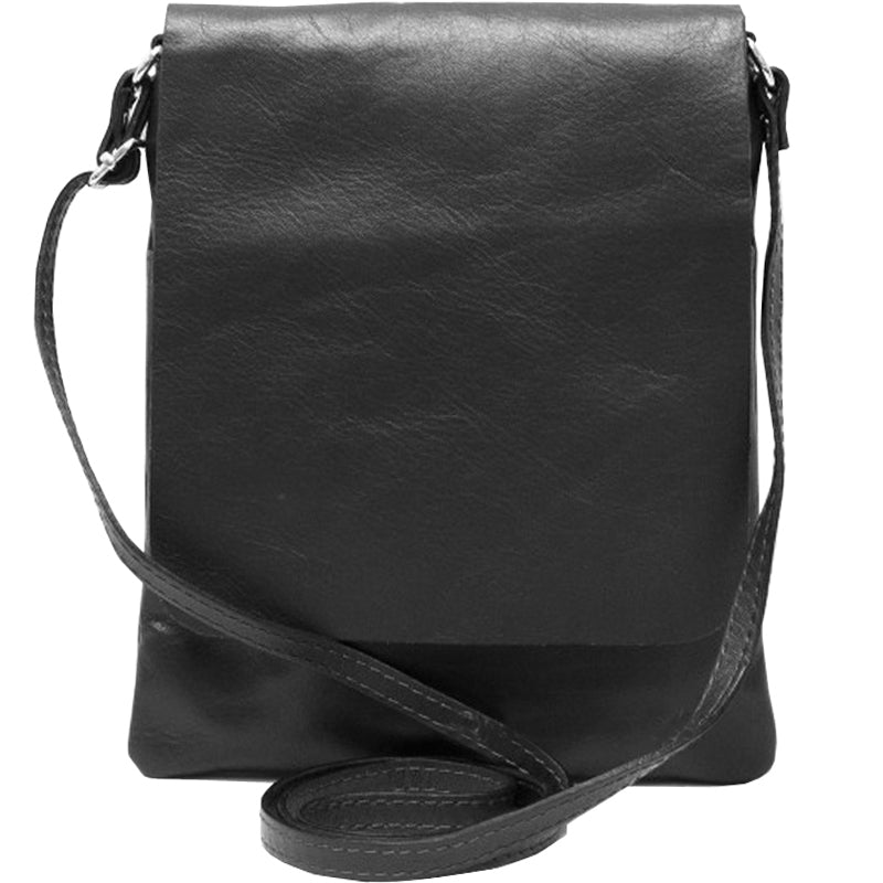 (b1) Your Bag Heaven Black Leather Crossbody Shoulder Bag