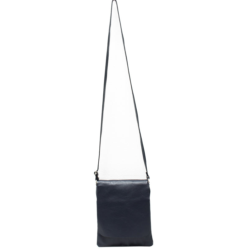 (b2) Your Bag Heaven Navy Blue Leather Crossbody Shoulder Bag
