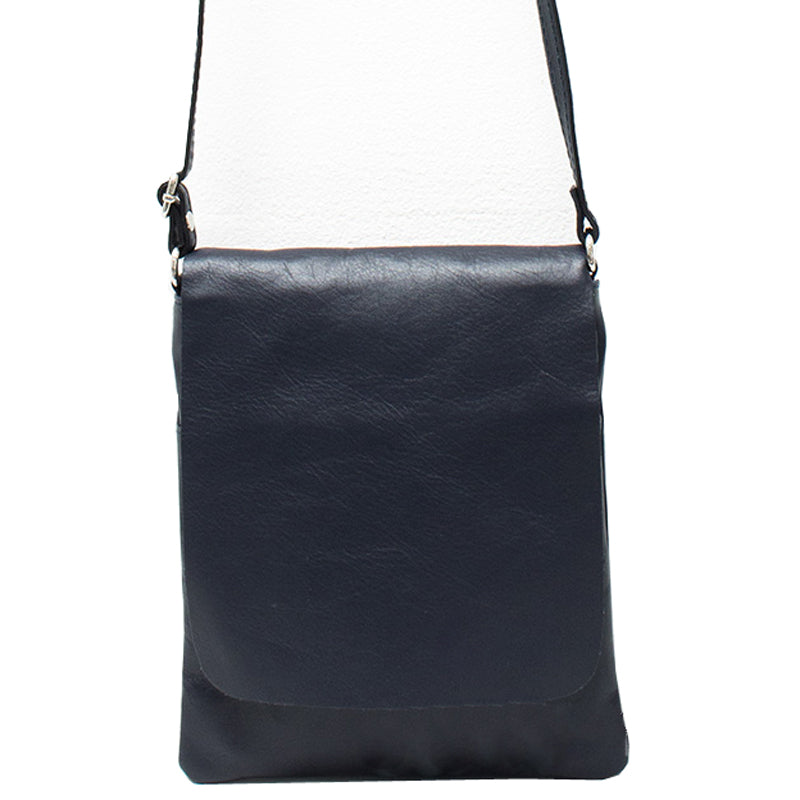 (b2) Your Bag Heaven Navy Blue Leather Crossbody Shoulder Bag