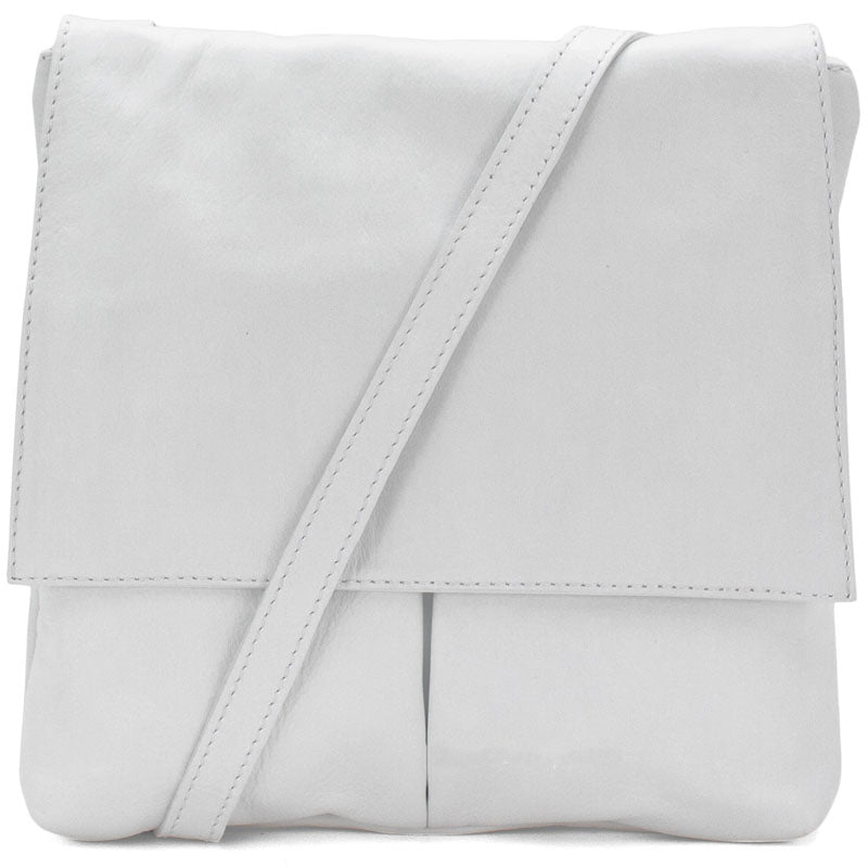 (b) Your Bag Heaven Matt White Leather Crossbody Shoulder Bag