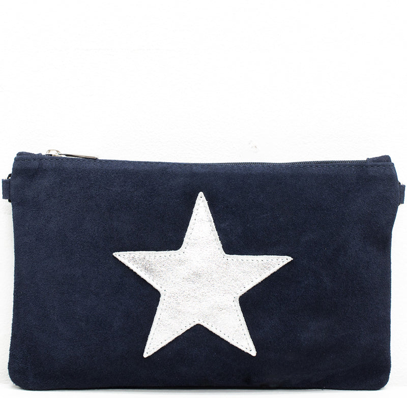 Your Bag Heaven (g) Wrist Bag Clutch Bag Crossbody Shoulder Navy Blue Suede
