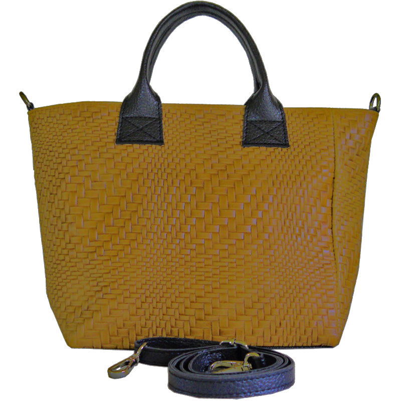 (b6a) Your Bag Heaven Mustard Leather Crossbody Shoulder Grab Bag