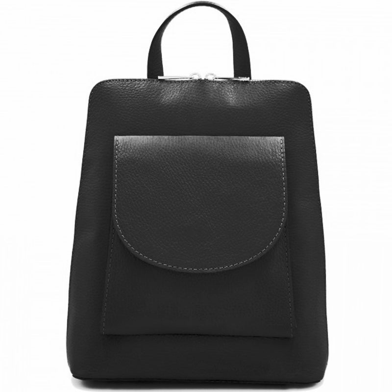 (a2) Your Bag Heaven Black Leather Backpack Crossbody Shoulder Bag