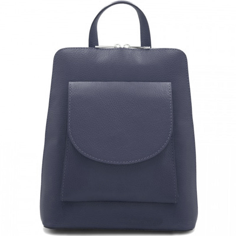 (a2) Your Bag Heaven Navy Blue Leather Backpack Crossbody Shoulder Bag