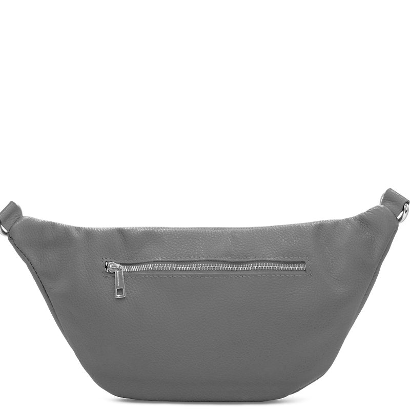 (a1) Your Bag Heaven Cream Leather XL Crossbody Waist Sling Bag
