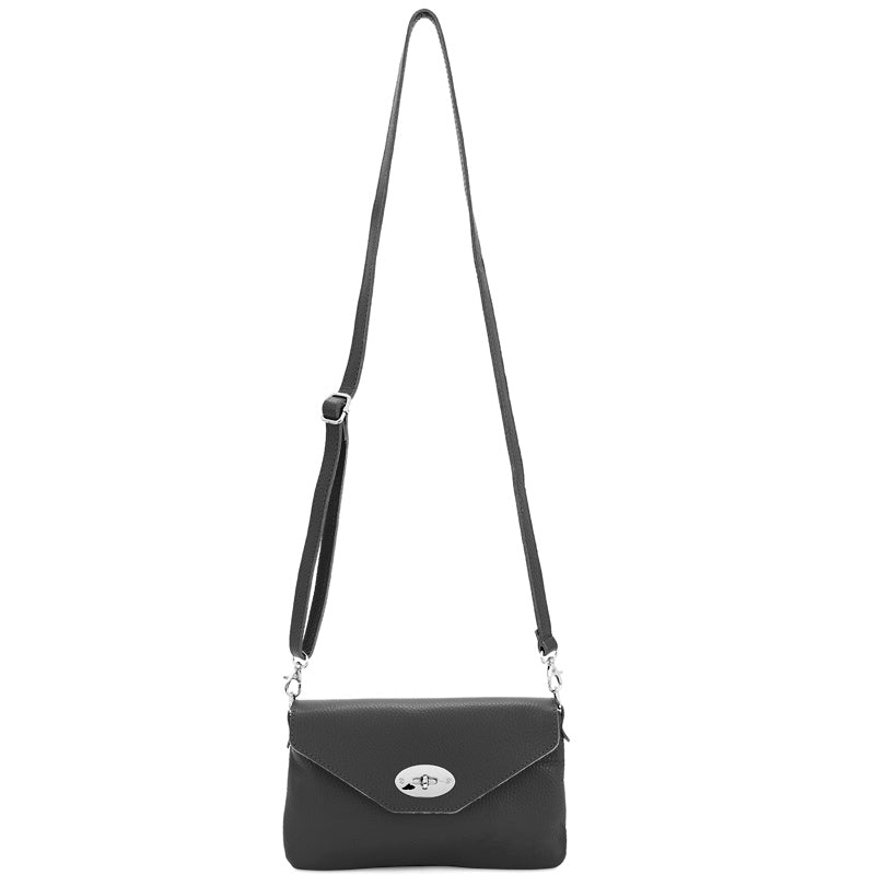 Your Bag Heaven (f6) Black Leather Crossbody Shoulder Bag Clutch Bag